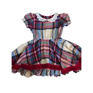 Flowers & Felt Plaid Flannel Holiday Dress